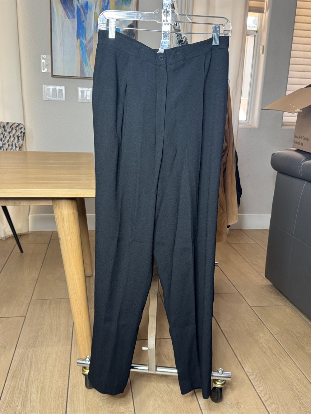 Vintage 90s Tamotsu New York Black Pleated Trousers Size 10 Made in USA